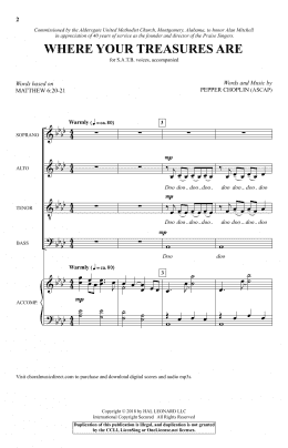 page one of Where Your Treasures Are (SATB Choir)