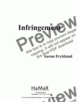 page one of Infringement