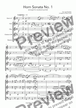 page one of Cherubini Horn Sonata No. 1