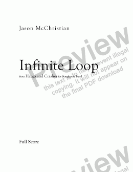 page one of Infinite Loop - for Symphonic Band - FULL SCORE AND PARTS