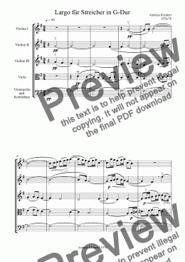 page one of Largo For Strings in G-Major