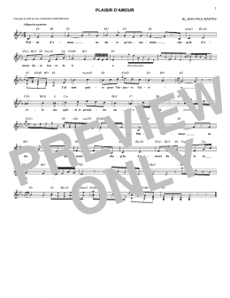 page one of Plaisir D'Amour (Lead Sheet / Fake Book)