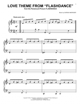 page one of Love Theme From "Flashdance" (Easy Piano)