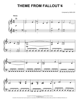 page one of Theme From Fallout 4 (Easy Piano)