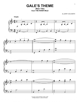 page one of Gale's Theme (Main Title) (Easy Piano)