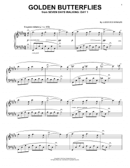 page one of Golden Butterflies (from Seven Days Walking: Day 1) (Piano Solo)