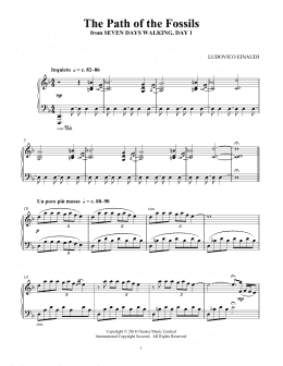 page one of The Path Of The Fossils (from Seven Days Walking: Day 1) (Piano Solo)