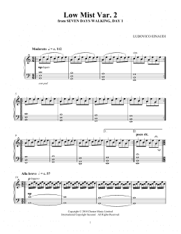 page one of Low Mist Var. 2 (from Seven Days Walking: Day 1) (Piano Solo)