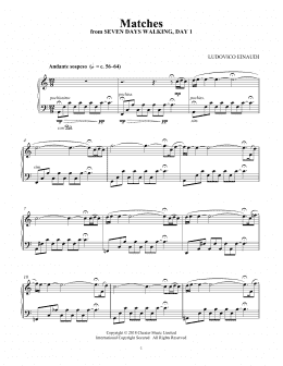 page one of Matches (from Seven Days Walking: Day 1) (Piano Solo)