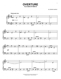 page one of Overture (from God of War III) (Easy Piano)