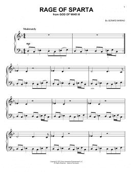 page one of Rage Of Sparta (from God of War III) (Easy Piano)