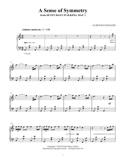 page one of A Sense Of Symmetry (from Seven Days Walking: Day 1) (Piano Solo)