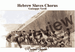 page one of Hebrew Slaves Chorus from Nabucco ("Va, pensiero") for Clarinet Quintet