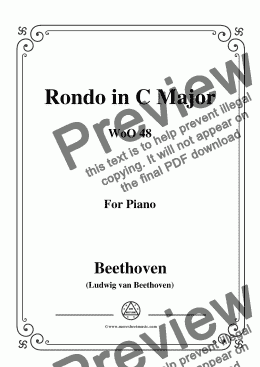 page one of Beethoven-Rondo in C Major,WoO 48,for piano