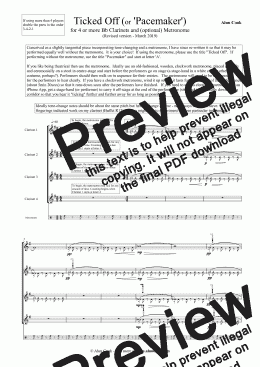 page one of Pacemaker (for 4 or more Bb Clarinets)
