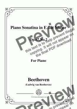 page one of Beethoven-Piano Sonatina in E flat Major,Op.67 No.2,for Piano