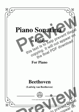 page one of Beethoven-Piano Sonatina in F Major,for Piano