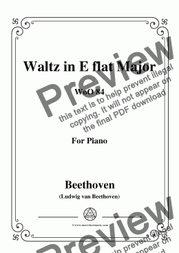 page one of Beethoven-Waltz in E flat Major,WoO 84,for Piano