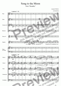 page one of Song to the Moon, from "Rusalka"