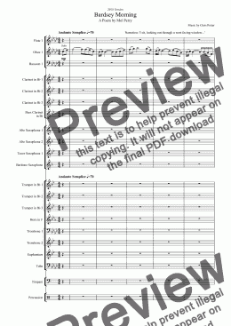 page one of Bardsey Morning - Wind Band Version