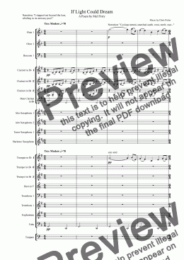 page one of If Light Could Dream - Wind Band Version