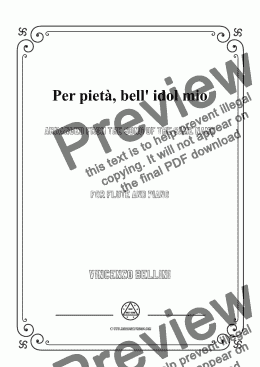 page one of Bellini-Per pietà,bell' idol mio,for Flute and Piano