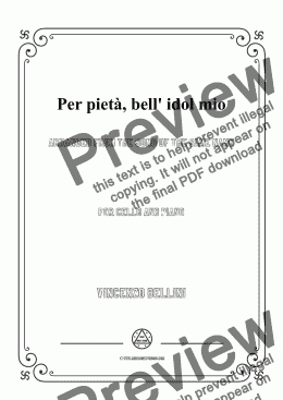 page one of Bellini-Per pietà,bell' idol mio,for Cello and Piano