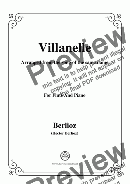 page one of Berlioz-Villanelle,for Flute and Piano