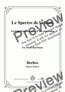 page one of Berlioz-Le Spectre de la Rose,for Flute and Piano