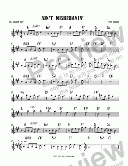 page one of Ain't Misbehavin'