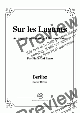 page one of Berlioz-Sur les Lagunes,for Flute and Piano