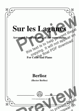 page one of Berlioz-Sur les Lagunes,for Cello and Piano 