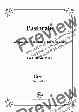page one of Bizet-Pastorale,for Flute and Piano
