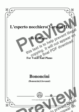 page one of Bononcini,Giovanni-L'esperto nocchiero(Version II),from 'Astarte',in G Major,for Voice and Piano