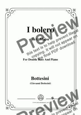 page one of Bottesini-I bolero, for Doublebass and Piano