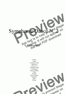 page one of Symphonic Dance N. 2