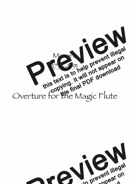 page one of Overture for the Magic Flute