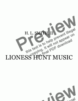 page one of LIONESS HUNT MUSIC