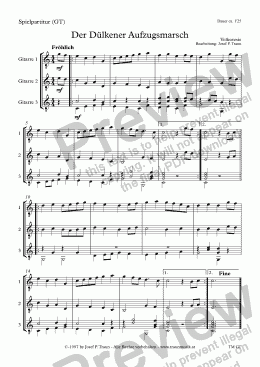 page one of Guitar Trio: Der Dülkener Aufzugsmarsch (GT/Playing Score)