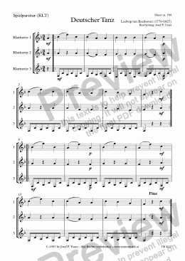 page one of Clarinet Trio: Deutscher Tanz (KLT/Playable Score)