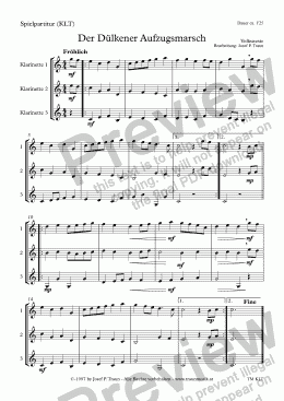 page one of Clarinet Trio: Der Dülkener Aufzugsmarsch (KLT/Playable Score)
