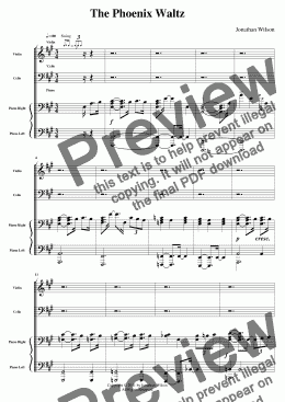 page one of Phoenix Waltz - Piano Trio - Score