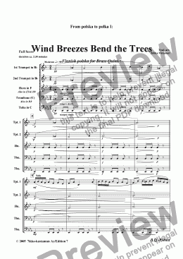 page one of Wind Breezes Bend the Trees (brass quintet)