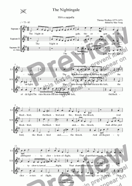 page one of The Nightingale (SSS / SSA)