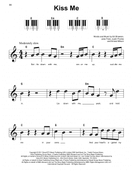 page one of Kiss Me (Super Easy Piano)