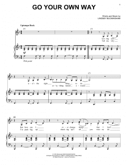 page one of Go Your Own Way (Piano & Vocal)