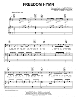 page one of Freedom Hymn (Piano, Vocal & Guitar Chords (Right-Hand Melody))