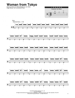 page one of Woman From Tokyo (Drums Transcription)