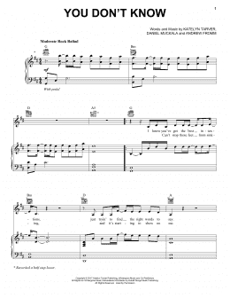 page one of You Don't Know (Piano, Vocal & Guitar Chords (Right-Hand Melody))