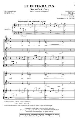 page one of Et In Terra Pax (And On Earth, Peace) (SSA Choir)